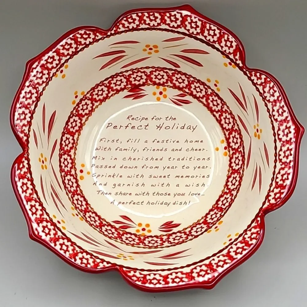 Temp-tations Old World Cranberry Bake & Serve Bowl with Recipe Printed Inside